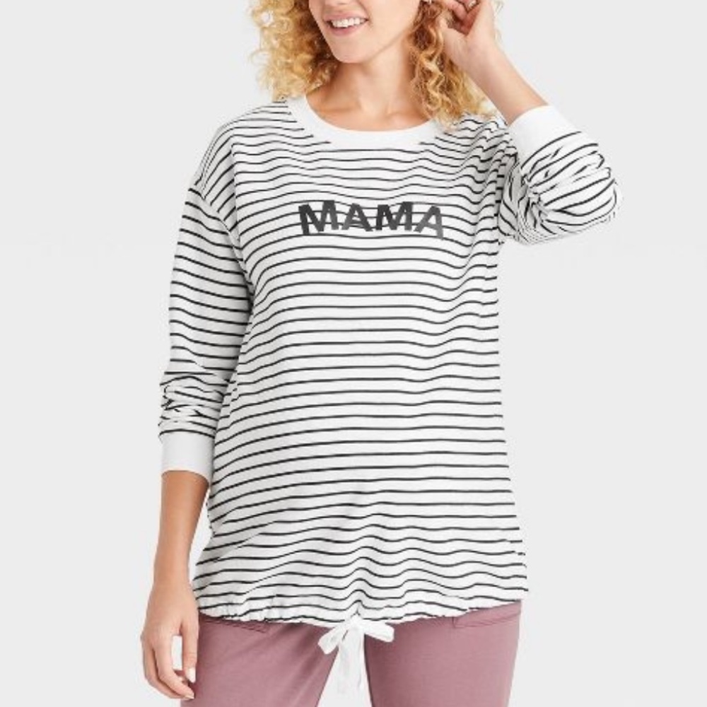 Isabel Maternity by Ingrid & Isabel Tie Waist Maternity Sweatshirt Never Worn